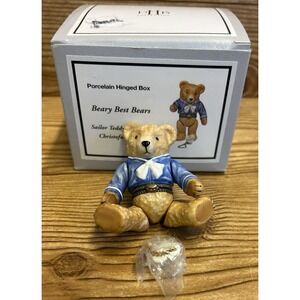 New PHB Porcelain Hinged‎ Box Teddy Berry Best Bear Sailor Christofur Charm